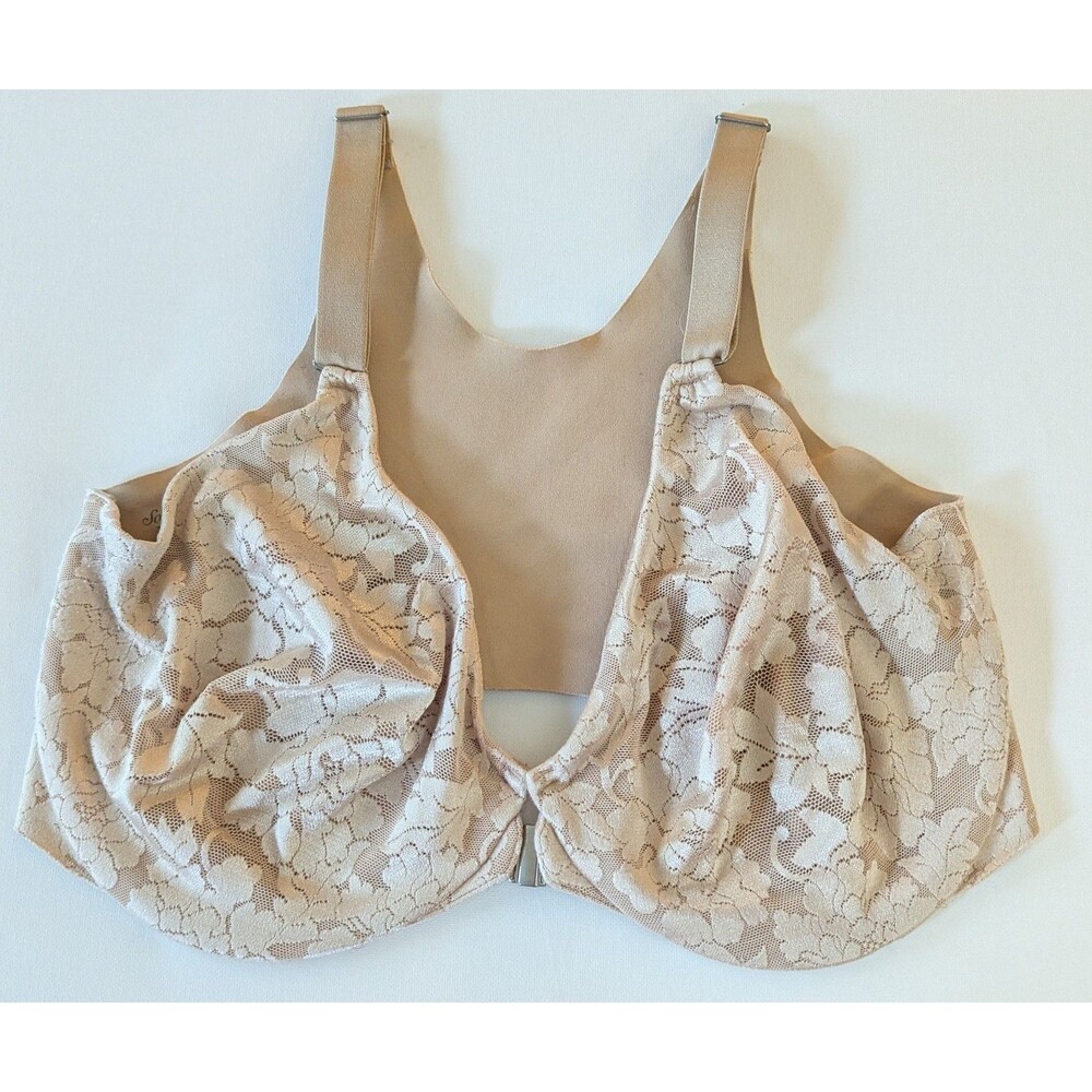 2 Soma Beige Underwire Bras Sz 36G Vanishing Back Front Closure & Enticing Lift - Picture 5 of 9